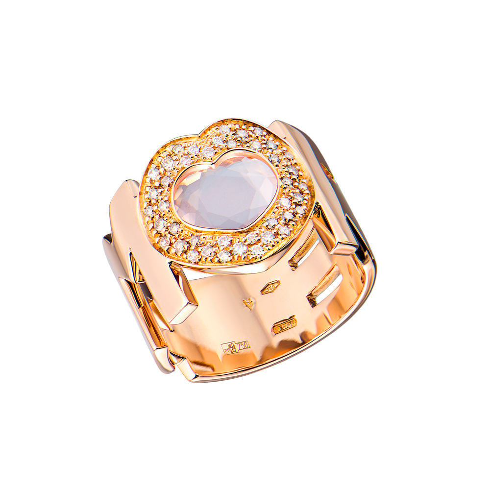 Кольцо Pasquale Bruni Amore Rose Gold & Diamond & Quartz 15805R(54895) №2