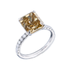 Кольцо GIA 5,01 ct Fancy Dark Brown-Yellow/SI2 Cut-Cornered Mix Cut Diamond(30865) №1
