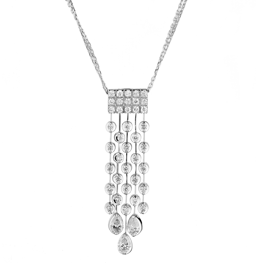 Колье No name 1,53 ct Pear & Round Cut Diamonds & White Gold(33030) №5