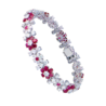 Браслет No name Flowers 9,20 ct Natural Ruby & 9,90 ct Diamonds & White Gold(49569) №1