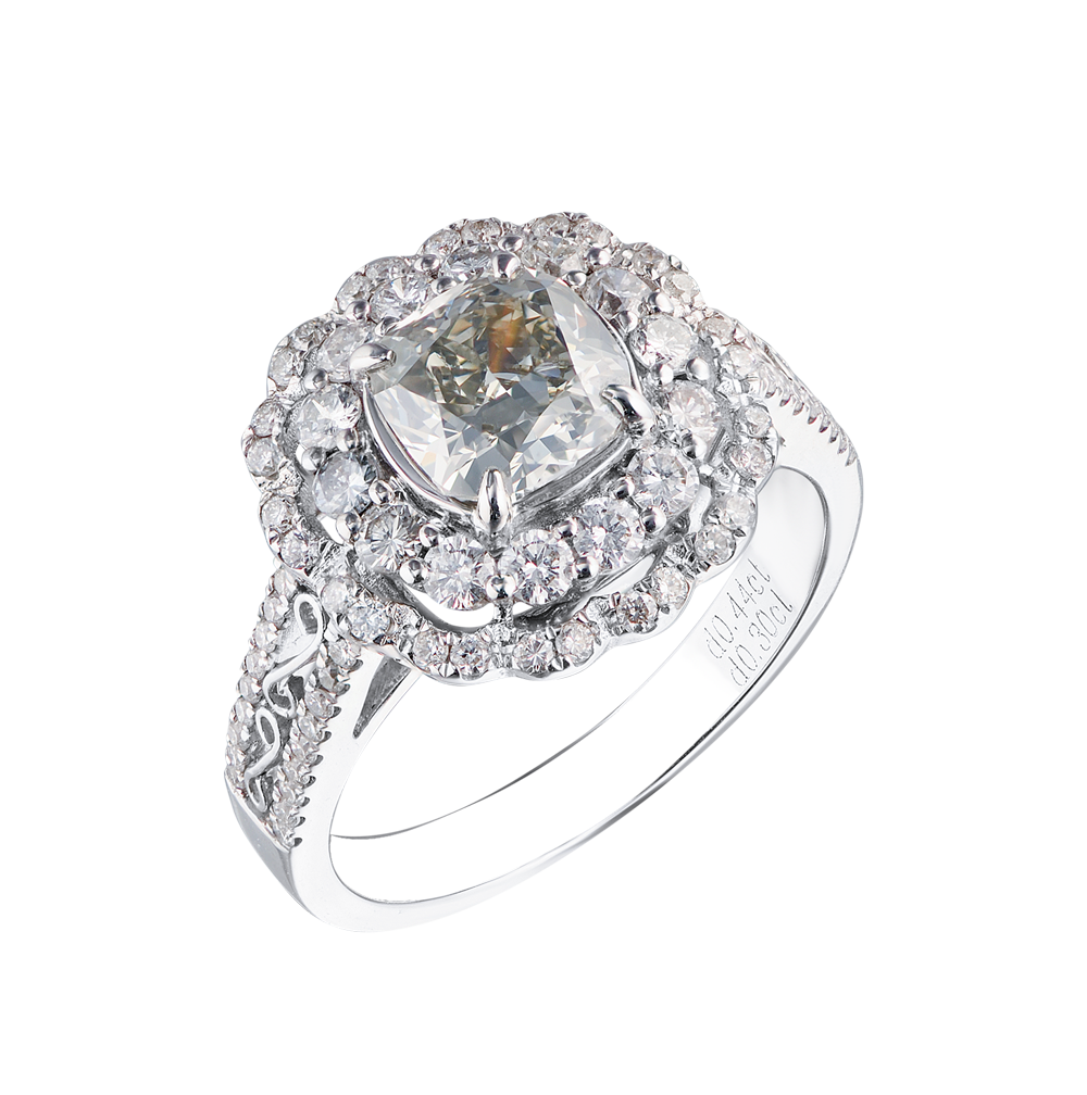 Кольцо GIA 1,25 ct Fancy Gray/SI1 Cushion Cut Diamond(26047) №5