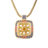 Подвеска Zancan Square Sapphire & Ruby & Citrine & Diamonds(45275) №1