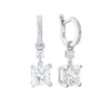Серьги No name 3,00 ct K/VS1 - 3,00 ct K/VS2 Princess Cut Diamonds & White Gold(54232) №1