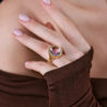 Кольцо No name Amethyst & Diamonds & Yellow Gold(34954) №3