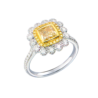 Кольцо GIA 1,08 ct Fancy Light Yellow/VS1 Cushion Cut & White Gold(54460) №1