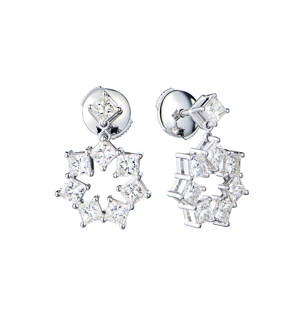 Серьги Chopard 2,35 ct Square Diamonds & White Gold 836499-1001(51527) №4