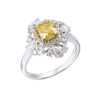 Кольцо GIA 1,00 ct Fancy Brownish Yellow/SI2 Radiant Cut & White Gold(54454) №1