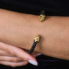 Браслет Carrera y Carrera Yellow Gold Leather Cord Dragon Head Cuff Bracelet DA10310(42754) №2