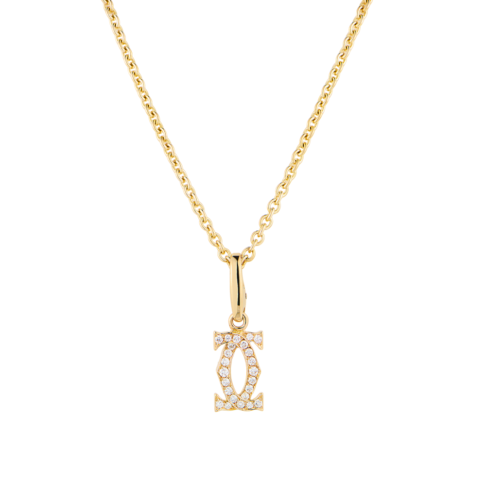 Кулон Cartier Double C diamonds in Yellow Gold(52584) №4