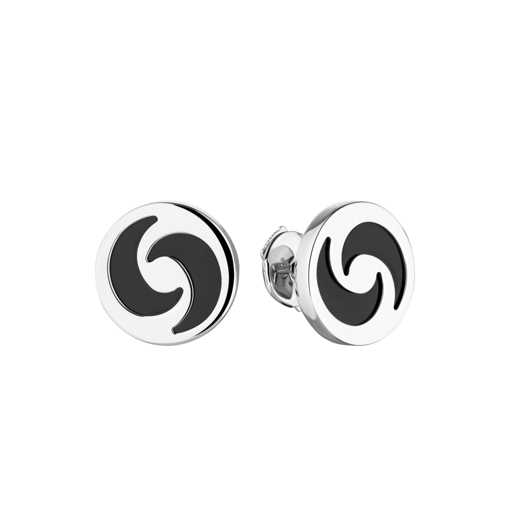 Серьги Bvlgari Optical Illusion Collection White Gold & Onyx(30978) №4