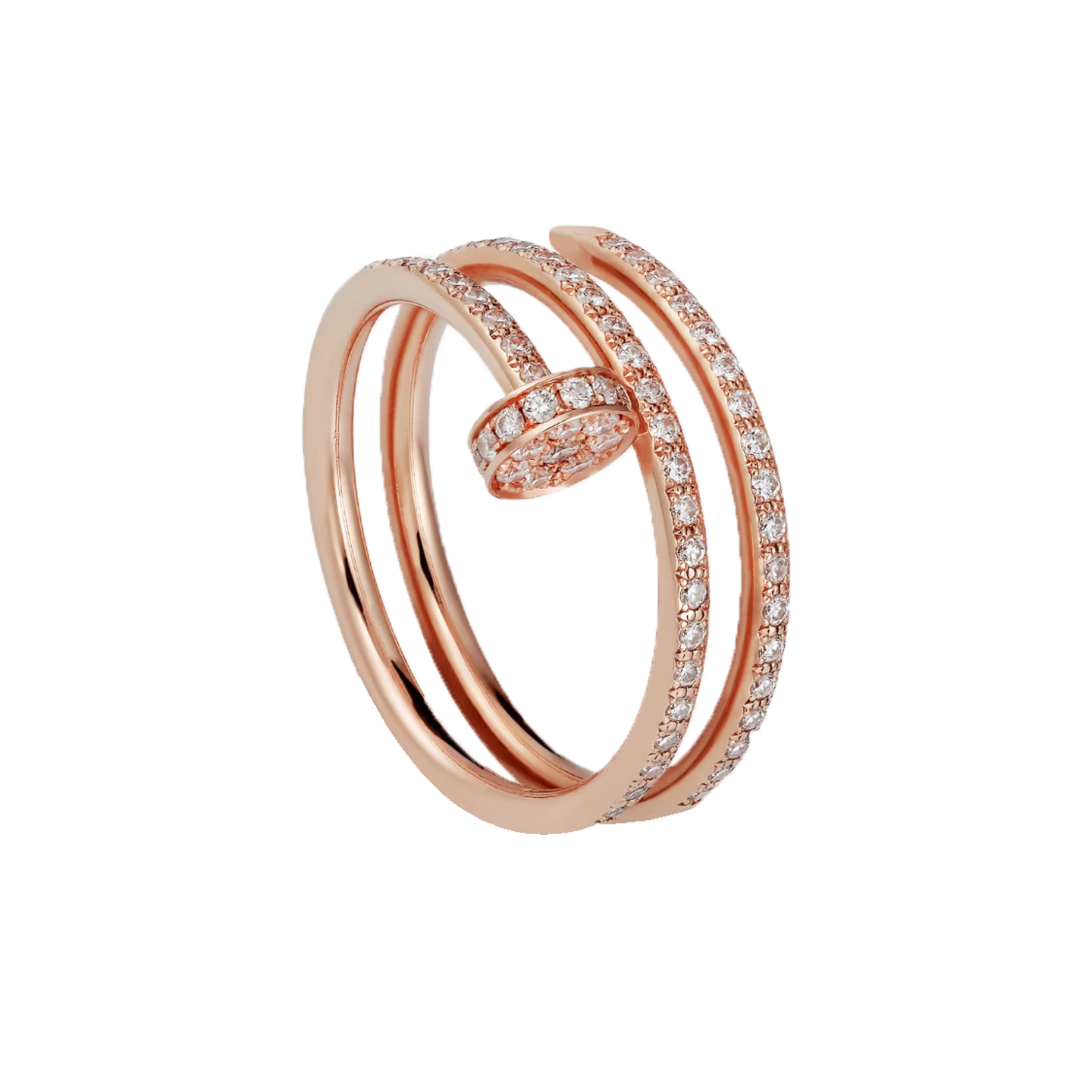 Кольцо Cartier Juste un Clou Double Half-Paved Rose Gold (SIZE 53) CRB4210953(55982) №3