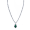 Колье No name Green Pearl Emerald & 9.08 ct Diamonds & White Gold(31398) №1