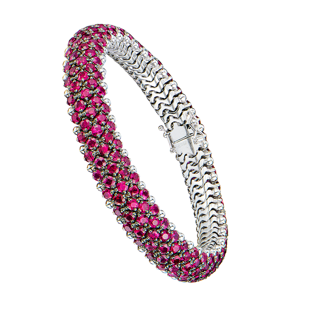 Браслет No name 23,0 ct Natural Ruby & White Gold(45780) №5