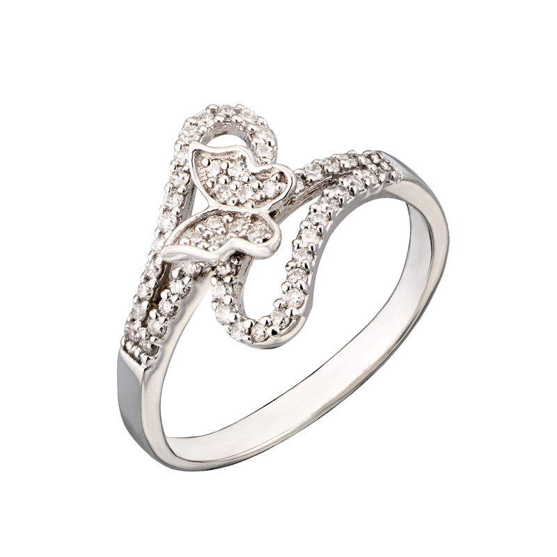 Кольцо No name Round Cut Diamonds & White Gold(37177) №2