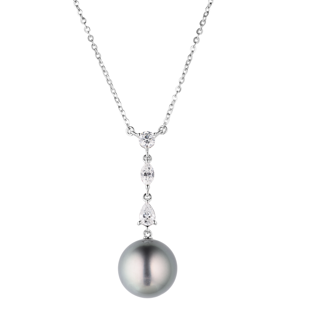 Подвеска Mikimoto 12 мм Black South Sea Pearl & White Gold(44265) №4