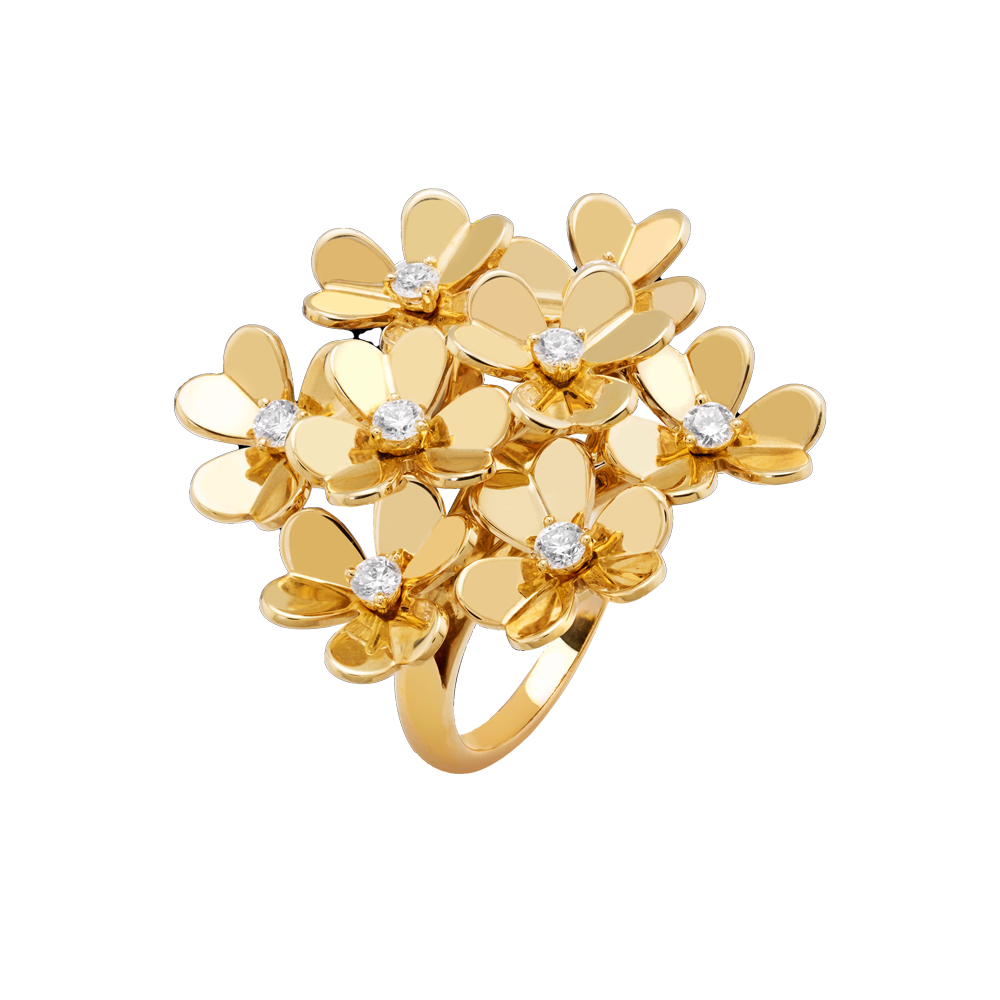 Кольцо Van Cleef & Arpels Frivole 8 Flowers Yellow Gold & Diamonds (SIZE 53) VCARB67700(51035) №4