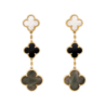 Серьги Van Cleef & Arpels Magic Alhambra 3 motifs Yellow Gold White & Gray mother-of-pearl Onyx VCARD79000(17806) №1