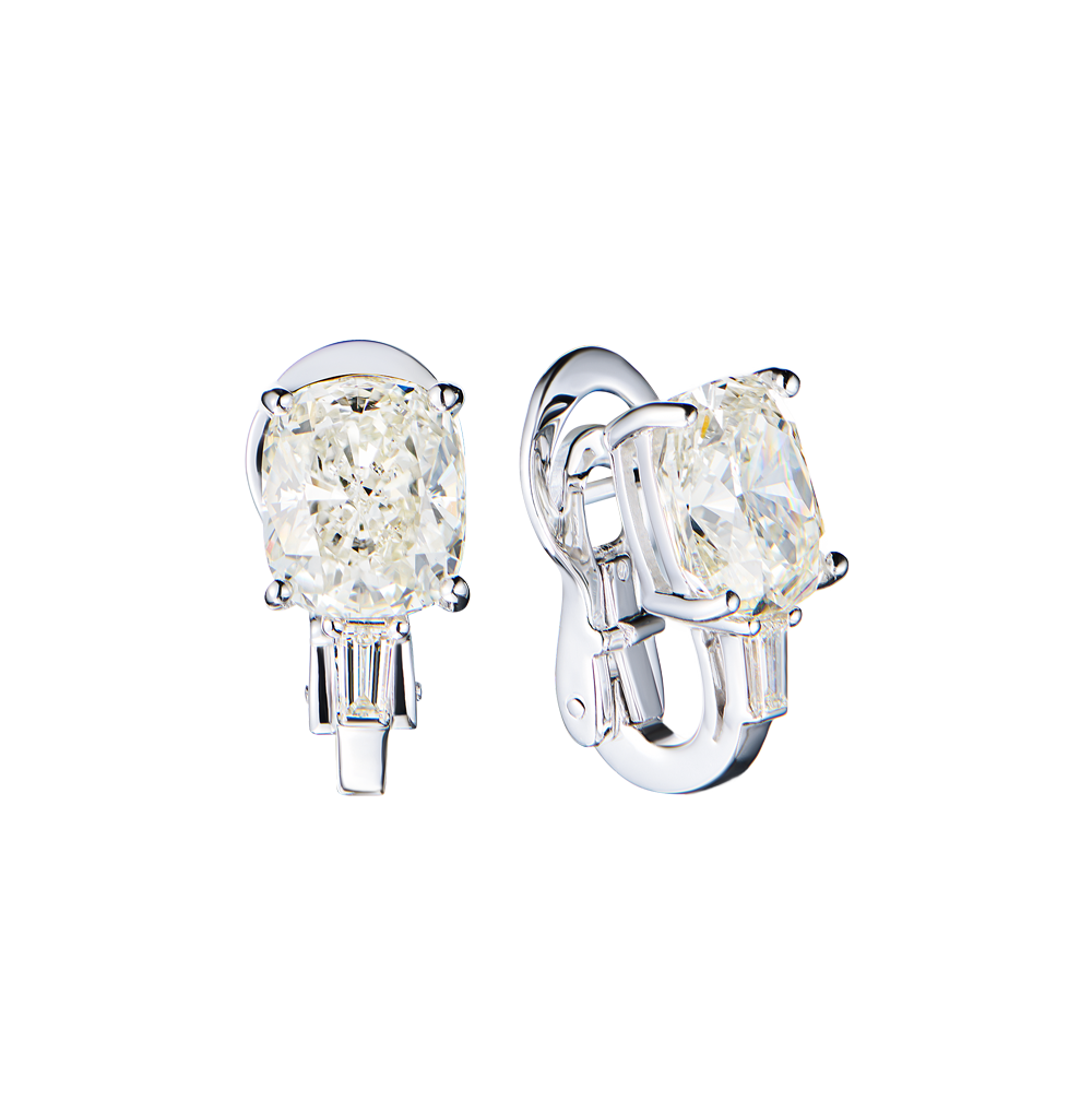Серьги No name 2,79 ct L/SI1 - 3,13 ct L/SI1 Cushion Cut Diamonds & White Gold(53277) №4