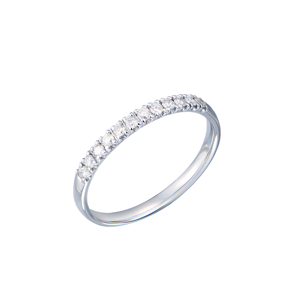 Кольцо No name дорожка из 12 бриллиантов 0,09 ct и белого золота 750 пробы(50896) №2