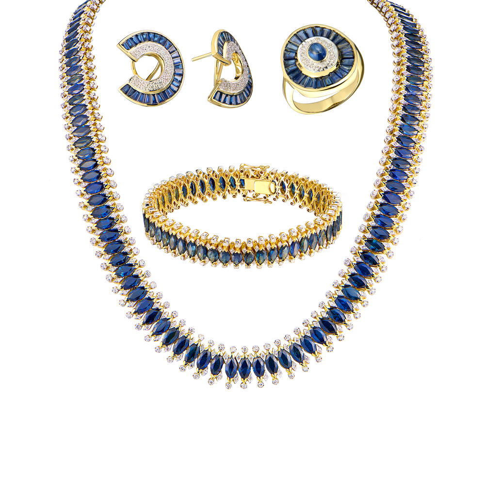 Комплект Vasily Konovalenko Diamonds & Sapphires Magnificent lady evening party set Piece Unique(49691) №12