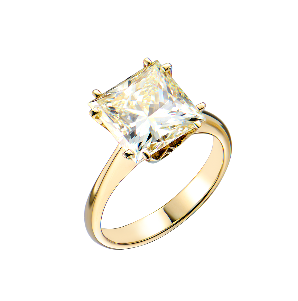 Кольцо No name 6,05 сt M/SI1 Princess Cut Diamond МГУ(53285) №5