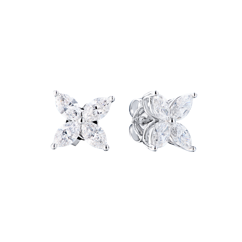 Пусеты Tiffany & Co Victoria Diamond Medium Stud Platinum 25169328, 63106380(42337) №4