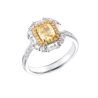 Кольцо GIA 1,00 ct Fancy Light Yellow/VS1 Cushion Cut & White Gold(54480) №1