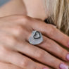 Кольцо No name Black & White Diamonds & White Gold(40978) №3