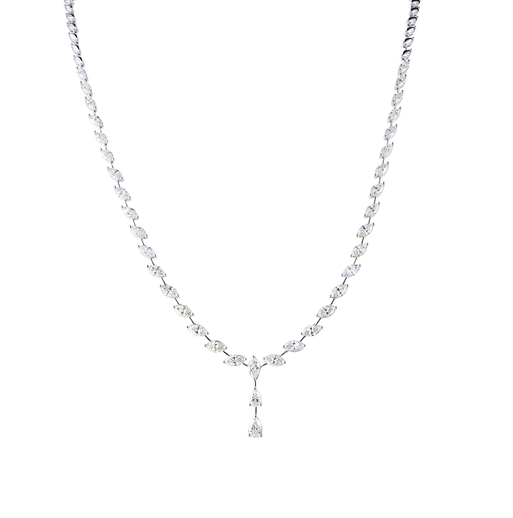 Колье No name 8,10 ct Pear & Marquise Cut Diamonds & White Gold(45993) №7