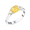 Кольцо GIA 1,00 ct Fancy Yellow/SI2 Cushion Cut & White Gold(53555) №1