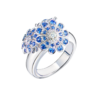 Кольцо Mario Panelli Flower Blue Sapphire & Diamonds & White Gold(46007) №1