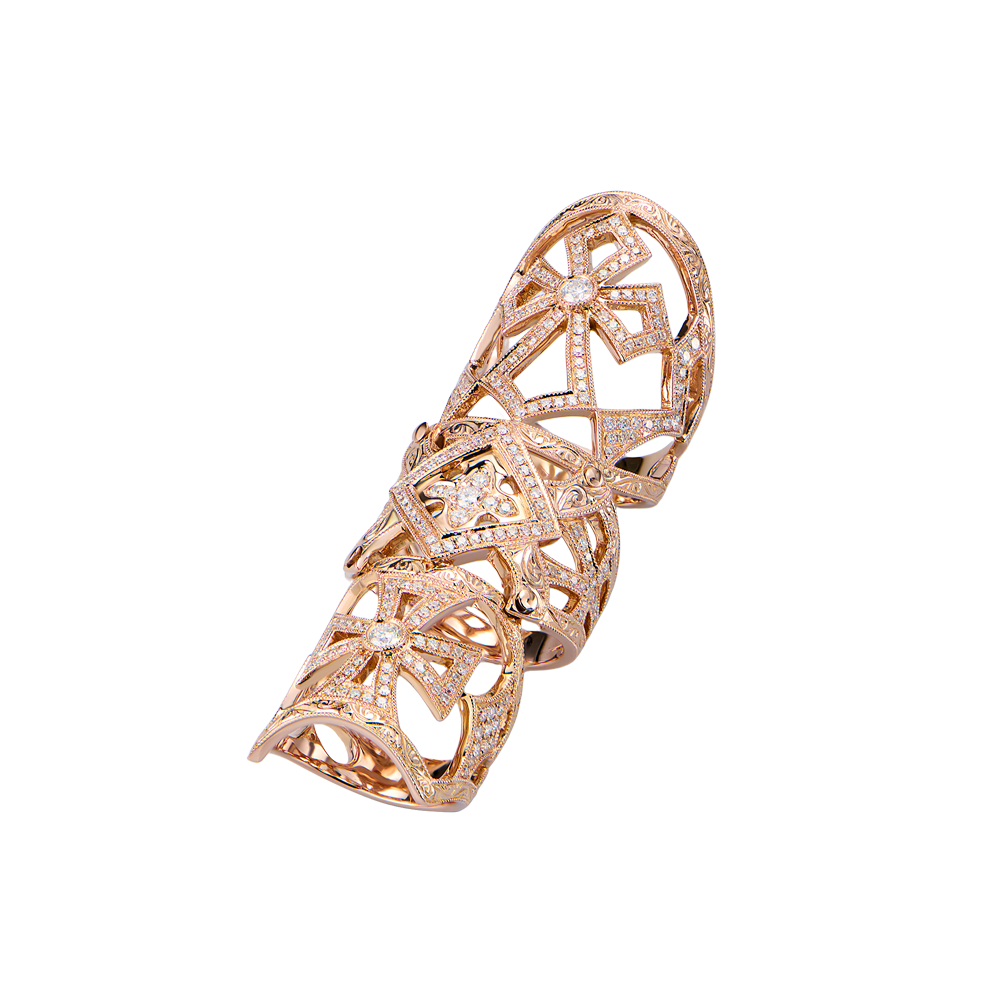 Кольцо No name Gothic Rose Gold & Diamonds(51132) №4