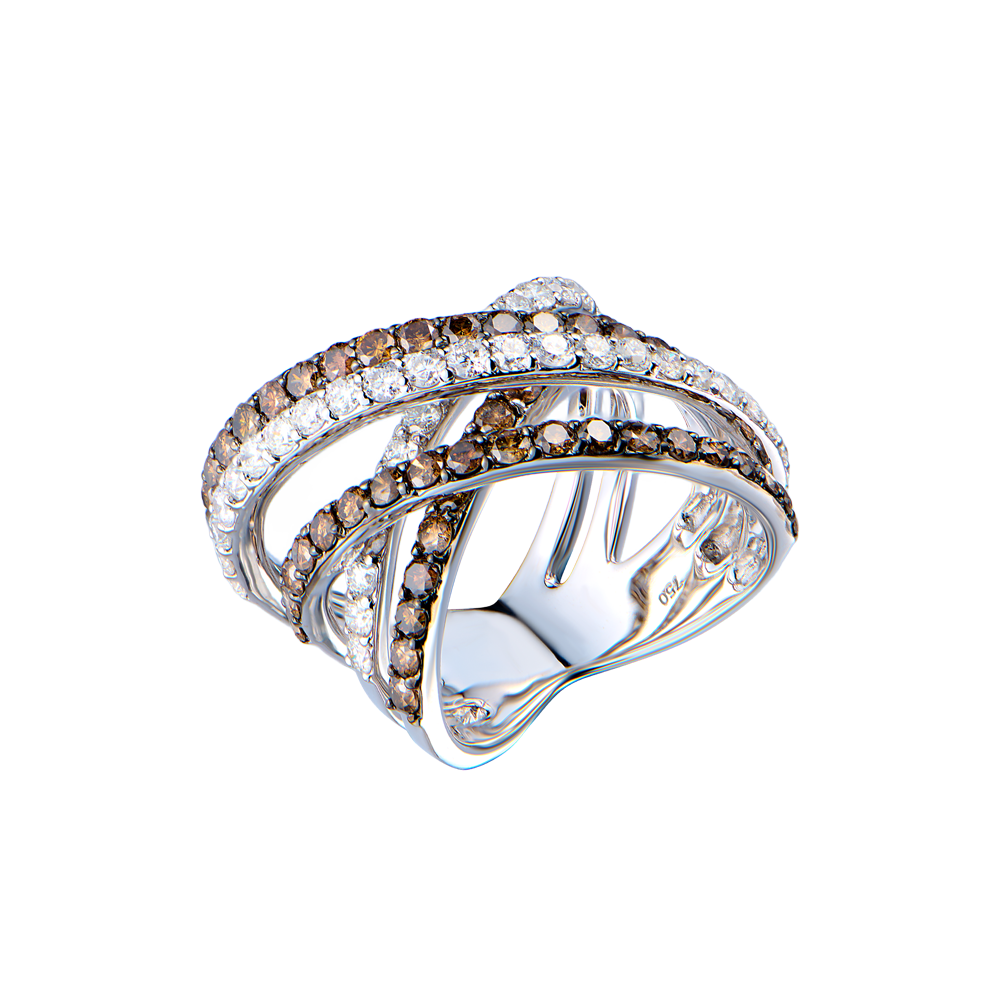Кольцо No name 2,87 ct White & Brown Round Cut Diamonds & White Gold(55368) №2
