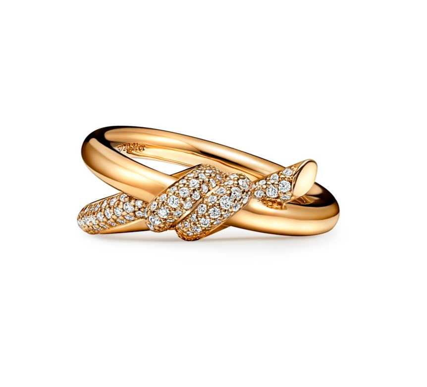 Кольцо Tiffany & Co Knot Double Row in Yellow Gold with Diamonds 69346626(17076) №7