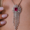 Подвеска No name Red Ruby Radiant Cut & 4,05 ct Diamonds & White Gold(32280) №3