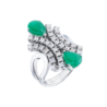 Кольцо No name 1,00 ct Round Diamonds & Green Stone(31712) №1