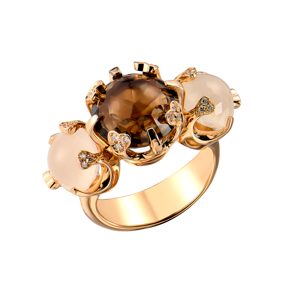 Кольцо Pasquale Bruni Sissi in Fiore Rose Gold & Smoky Quartz & Diamond 13844R(55756) №2