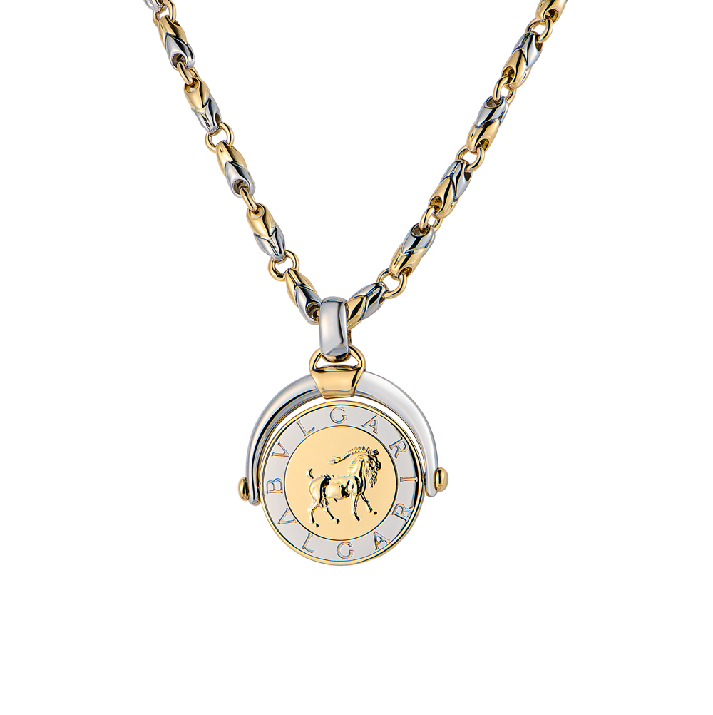 Подвеска Bvlgari Capricorn Zodiac Coin Yellow Gold and Steel(52392) №3