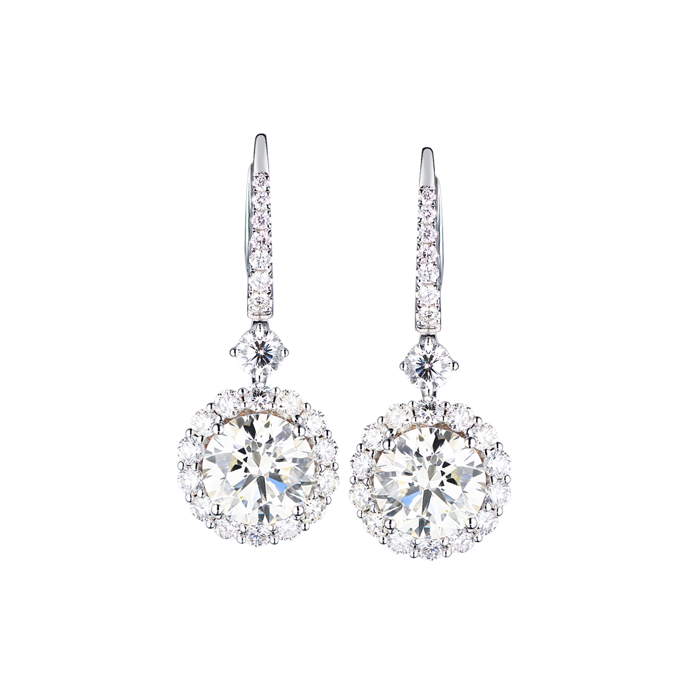 Серьги GIA 3,51 ct M/VS2 - 3,61 ct M/VS2 Round Cut Diamonds & White Gold(44098) №7