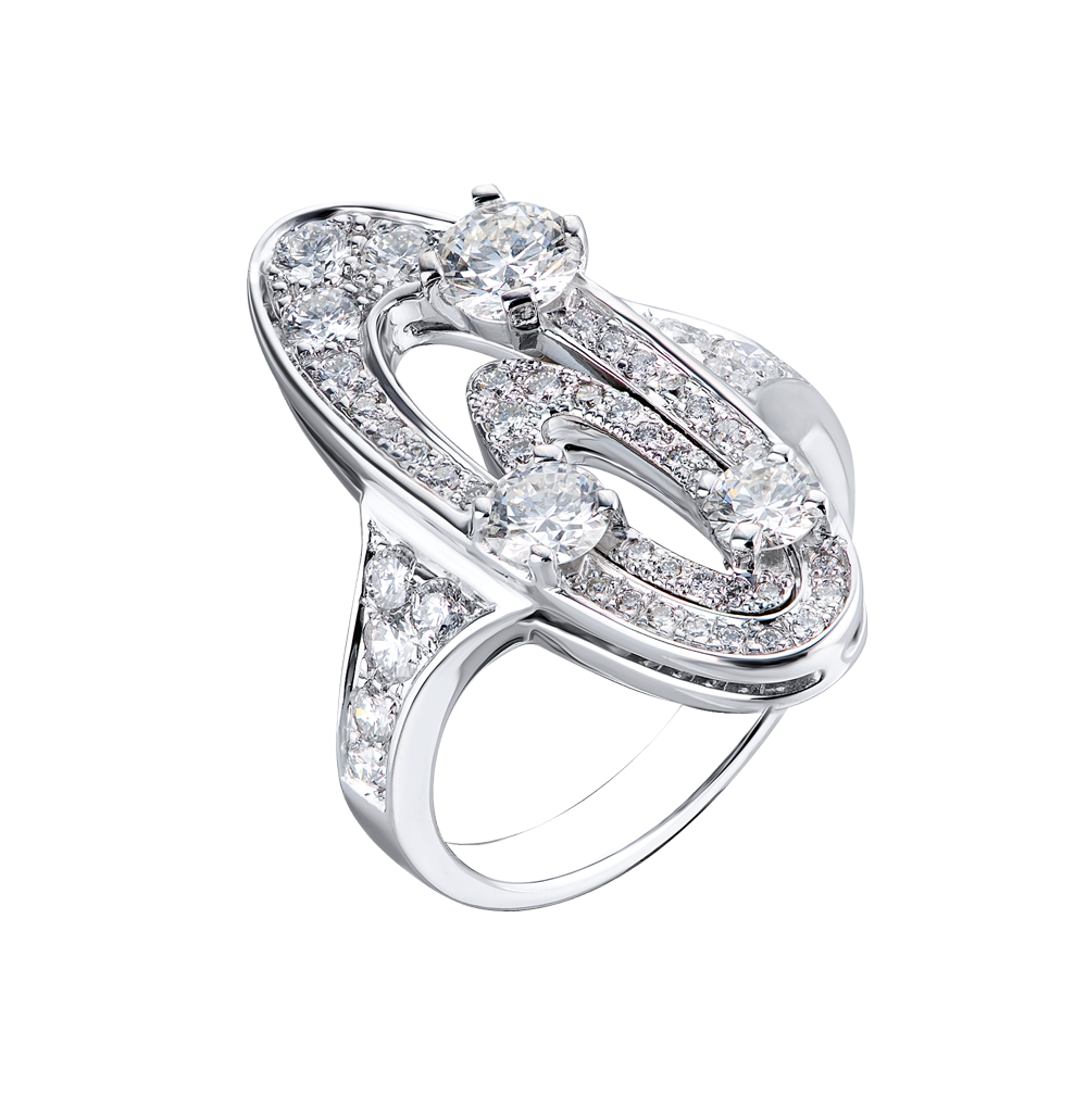 Кольцо Bvlgari Elisia Diamond Pave White Gold(35986) №4