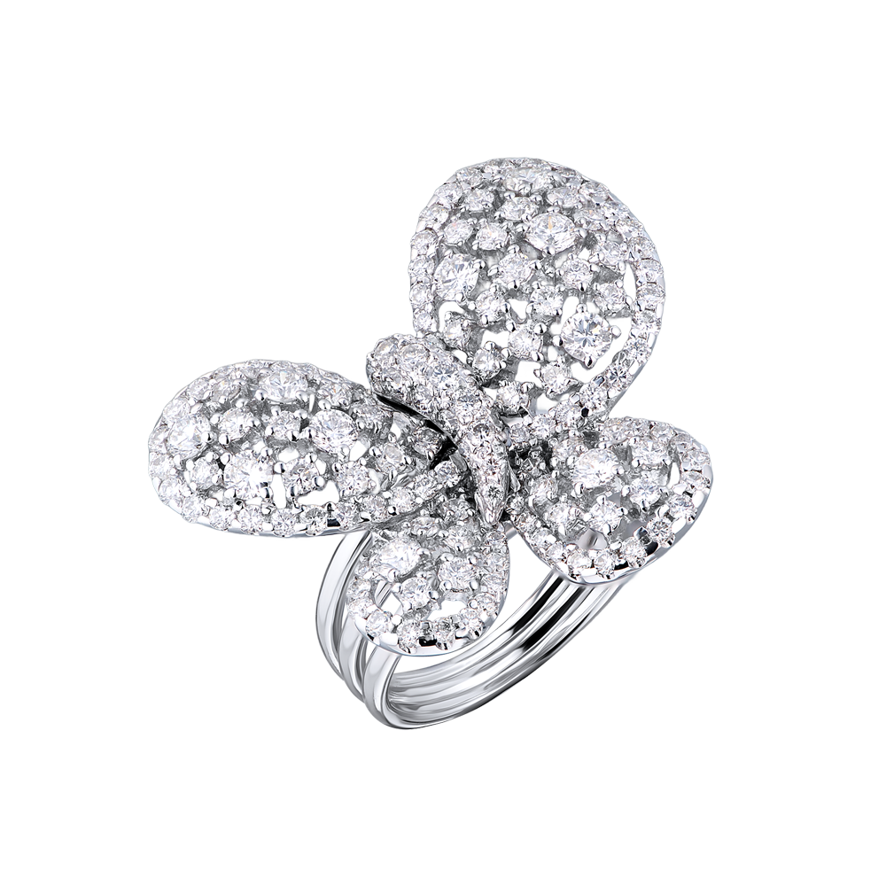 Кольцо No name Butterfly 3,05 ct Round Cut Diamonds & White Gold кольцо - трансформер(44376) №4