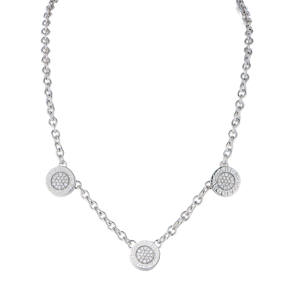 Колье Bvlgari Bulgari Reversible White Gold & Diamond & Onyx 3 Circle 329437(54541) №7
