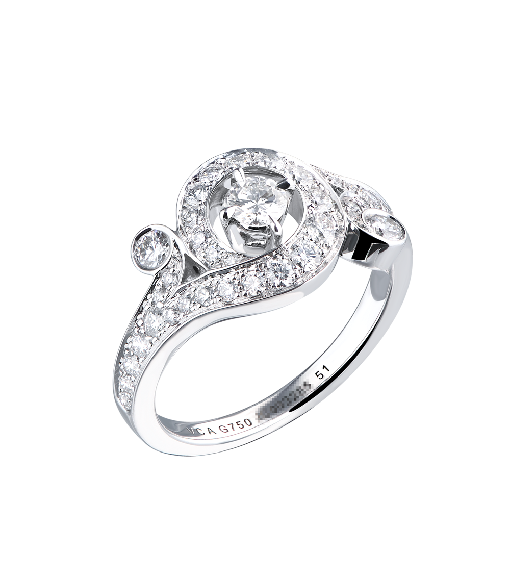 Кольцо Van Cleef & Arpels Nid De Paradis Diamond & White Gold (SIZE 51) VCARN9P800(42394) №2