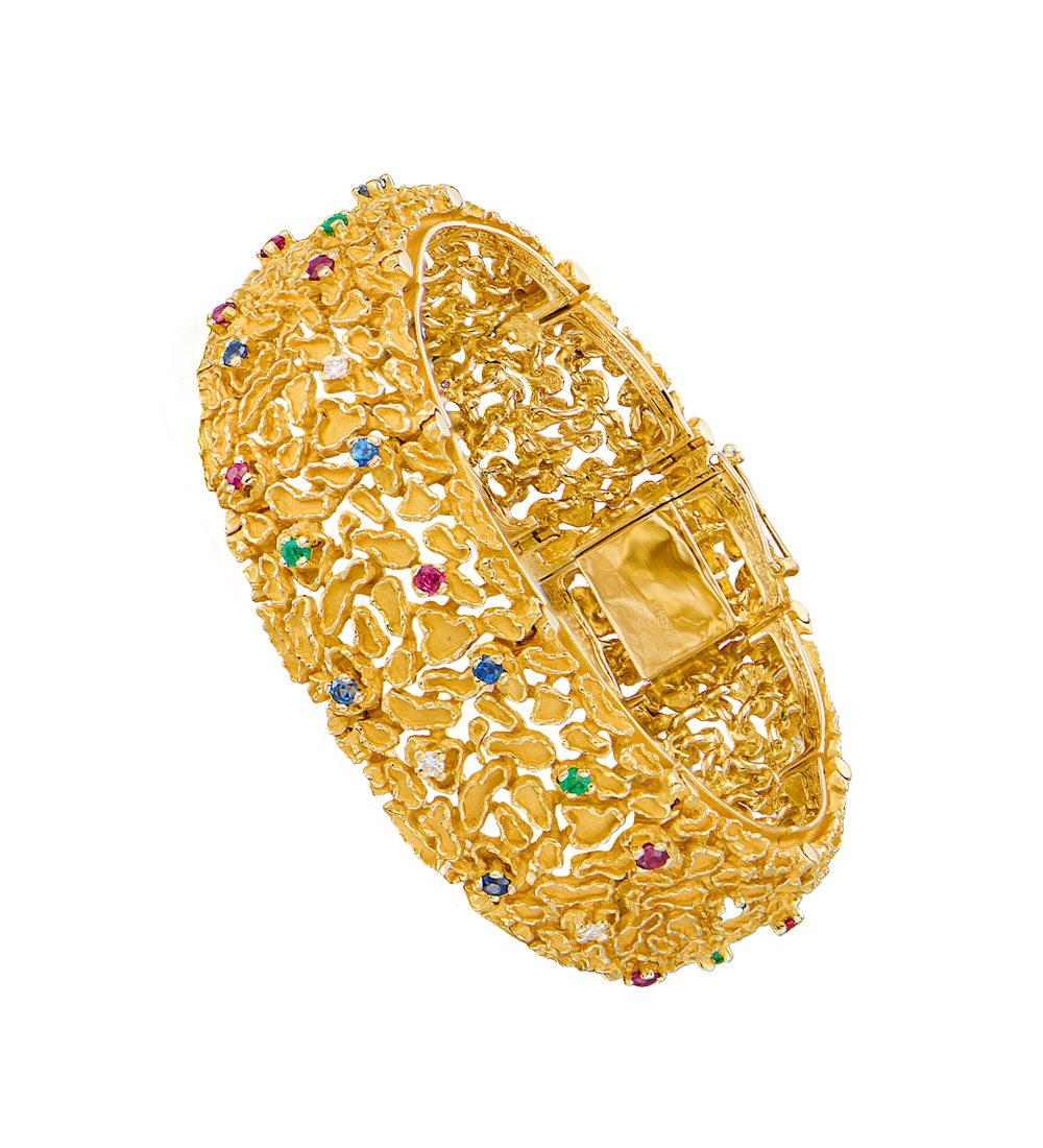 Браслет No name Vintage Yellow Gold Сuff Tree Bark(52264) №4