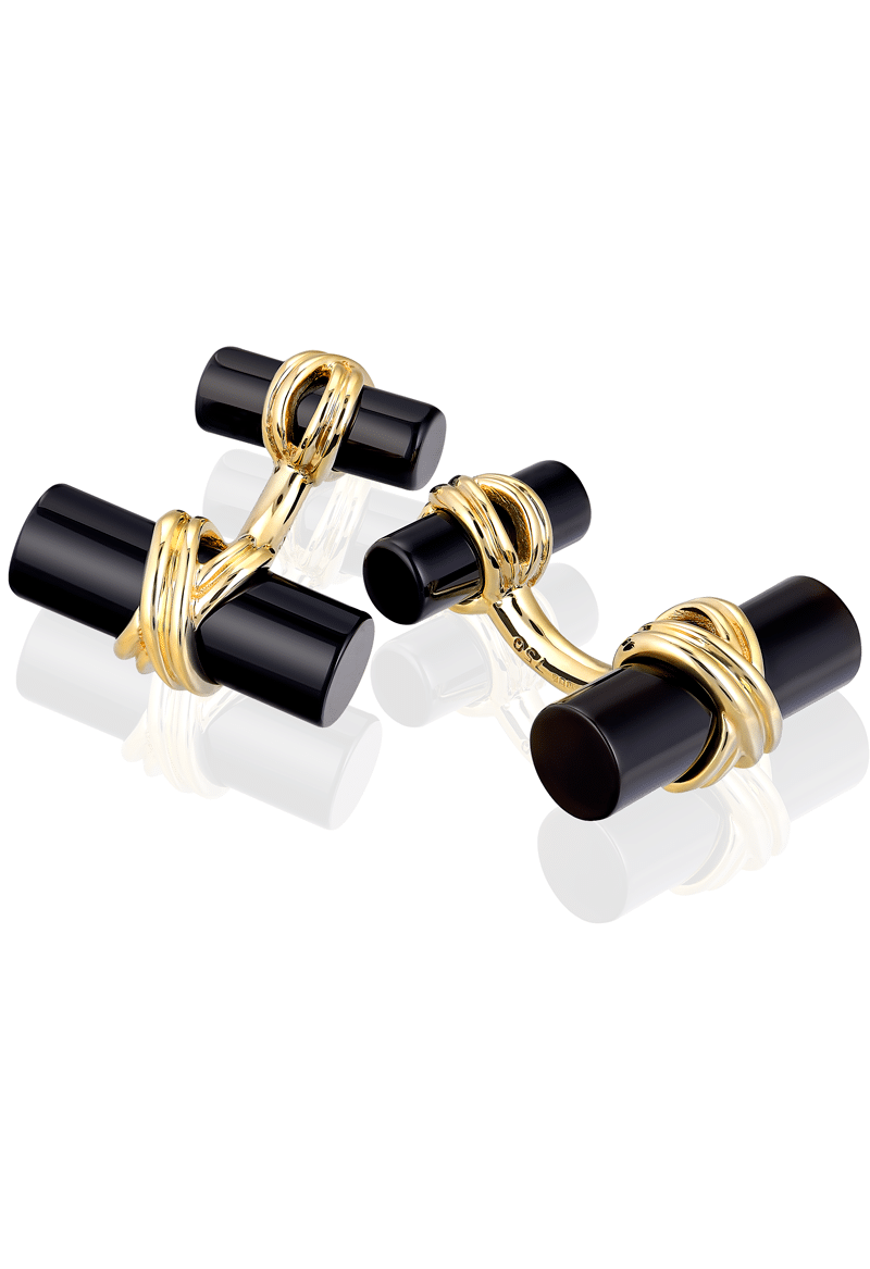 Запонки Tiffany & Co Onyx & Yellow Gold Cufflinks(50259) №2