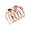 Кольцо Mattia Cielo 5 Rows Ring Amethyst & Tourmaline & Diamonds LJWR143P-PM(51674) №1