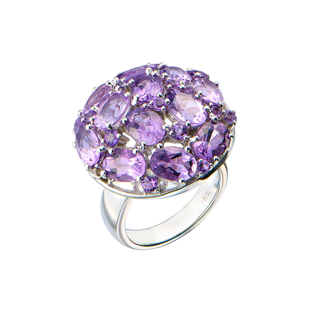 Кольцо No name White Gold & Amethyst(54958) №4