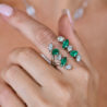 Кольцо Yanush Gioielli Natural Pear & Marquise shape Diamonds & Emerald YR31355WEM(35712) №3
