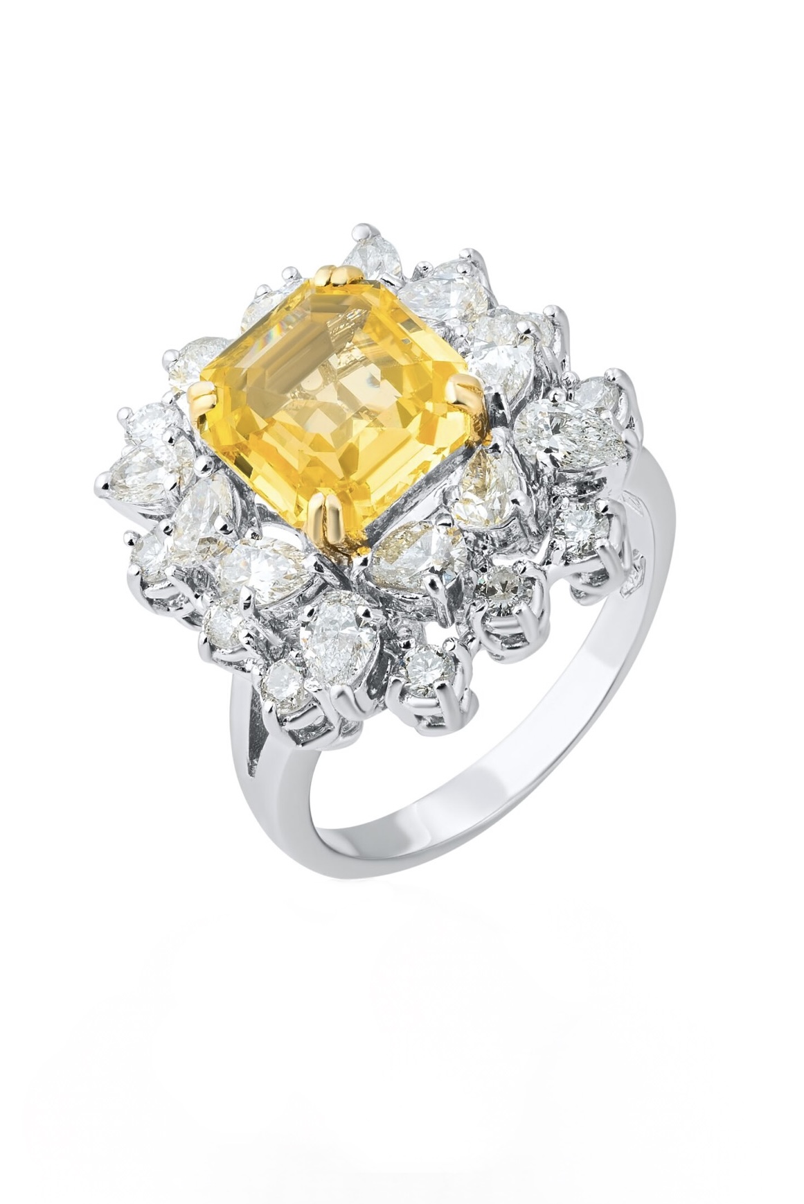 Кольцо No name 4.14 ct Natural Sapphire Intense Yellow & Diamonds(35718) №5